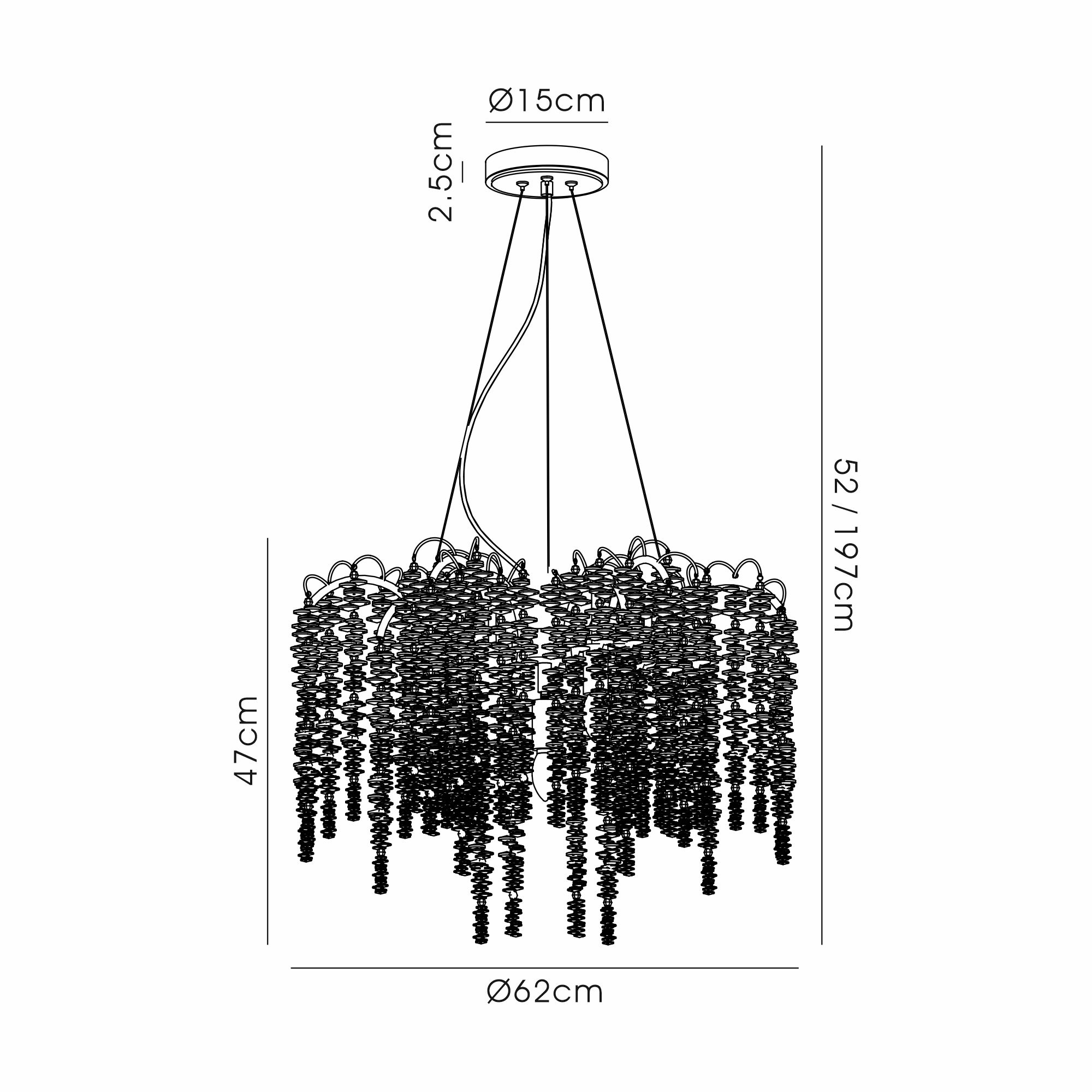 Wisteria French Gold Crystal Ceiling Lights Diyas Multi Arm Crystal Fittings
